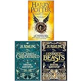 Harry Potter y el legado maldito, partes uno y dos, Los crímenes de Grindelwald, Animales fantásticos y dónde encontrarlos de JK Rowling, colección de 3 libros